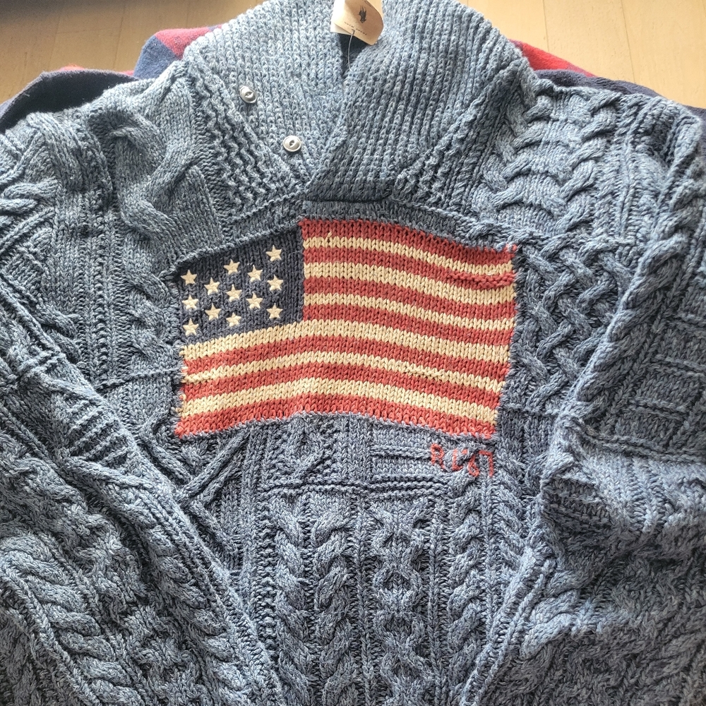 Polo Ralph Lauren Flag Sweater Sz L NWT